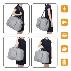 16" Foldable Duffle Bag 20L For Travel Gym Sports Packable Lightweight Luggage Duffel Water-resistant By WANDF (Light Grey 16", 16 Inches (20 Liter)) 12 16" Foldable Duffle Bag 20L For Travel Gym Sports Packable Lightweight Luggage Duffel Water-resistant By WANDF (Light Grey 16", 16 Inches (20 Liter)) -Vera Bradley Shop 71AdFrCb7rL