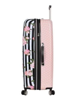 Betsey Johnson 30 Inch Checked Luggage Collection - Expandable Scratch Resistant (ABS + PC) Hardside Suitcase - Designer Lightweight Bag With 8-Rolling Spinner Wheels (Stripe Roses) 13 Betsey Johnson 30 Inch Checked Luggage Collection - Expandable Scratch Resistant (ABS + PC) Hardside Suitcase - Designer Lightweight Bag With 8-Rolling Spinner Wheels (Stripe Roses) -Vera Bradley Shop 71Mb4pq0XoL