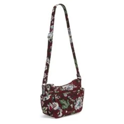 Vera Bradley Women's Signature Cotton On The Go Crossbody Purse, Bordeaux Blooms, One Size -Vera Bradley Shop 71U 2BR304PML