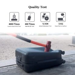 GoPenguin Hardside Luggage With Spinner Wheels, Medium 26 Inch Rolling Checked Suitcase PC Lightweight Blue -Vera Bradley Shop 71WBBWJ17tL