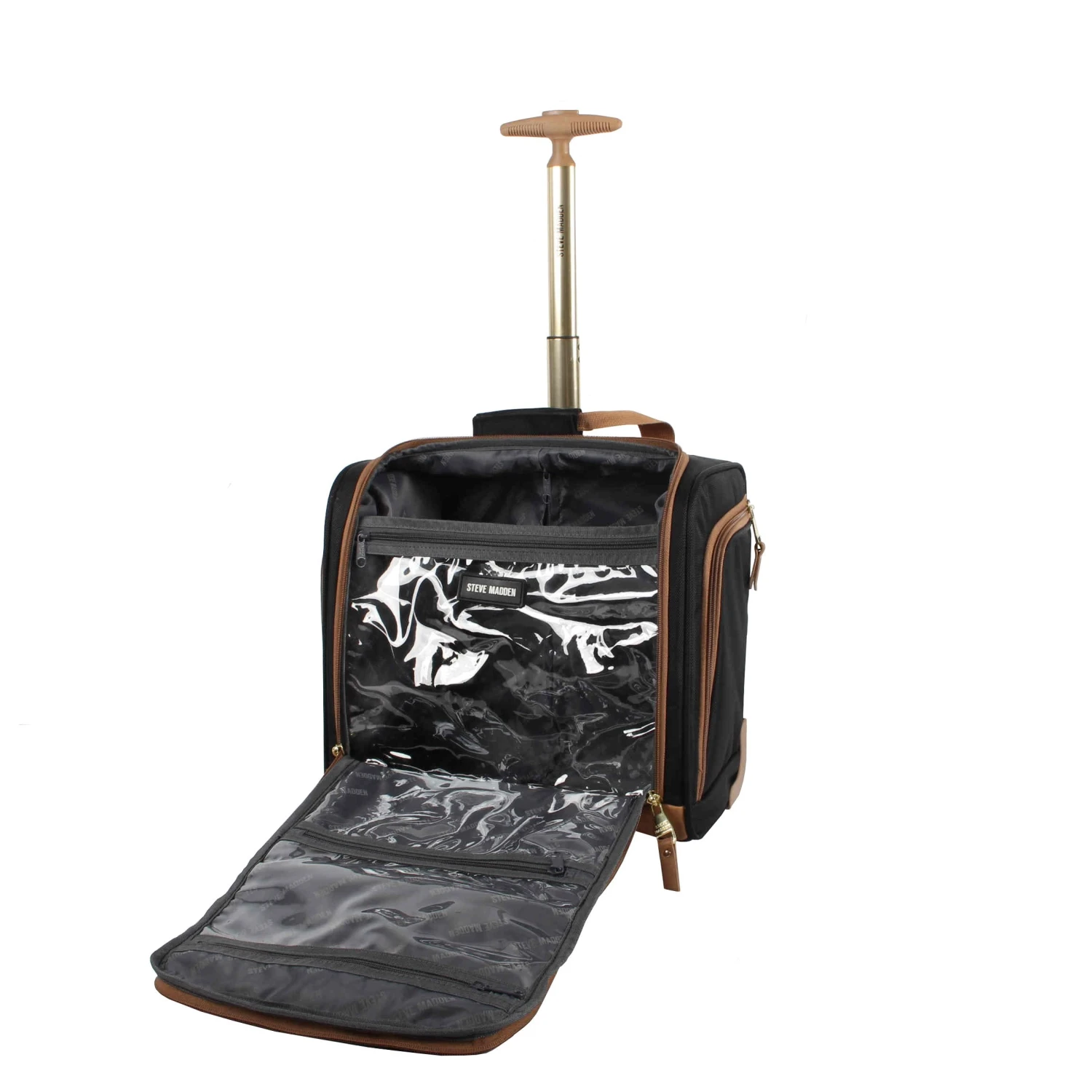 Steve Madden Luggage 3 Piece Softside Spinner Suitcase Set Collection (20"/28"/Under Seat Bag) (Harlo Black) 4 Steve Madden Luggage 3 Piece Softside Spinner Suitcase Set Collection (20"/28"/Under Seat Bag) (Harlo Black) - Image 2