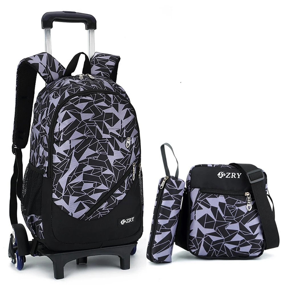 Meetbelify 3pcs Kids Rolling Backpacks Luggage Six Wheels Trolley School Bags (Black With 6 Wheels) 3 Meetbelify 3pcs Kids Rolling Backpacks Luggage Six Wheels Trolley School Bags (Black With 6 Wheels)