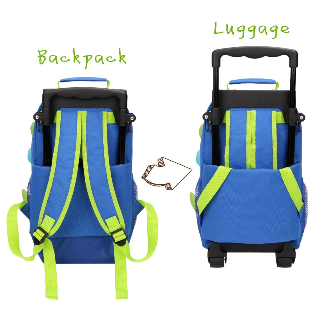 Yodo Zoo 3-Way Toddler Backpack With Wheels Or Little Kids Rolling Luggage, With Front Pouch And Side Bottle Holders, For Toddler Boys And Girls, Dinosaur 8 Yodo Zoo 3-Way Toddler Backpack With Wheels Or Little Kids Rolling Luggage, With Front Pouch And Side Bottle Holders, For Toddler Boys And Girls, Dinosaur - Image 6