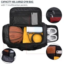 Gym Duffle Bag Waterproof Large Sports Bags Travel Duffel Bags With Shoes Compartment Weekender Overnight Bag Men Women 40L Black 12 Gym Duffle Bag Waterproof Large Sports Bags Travel Duffel Bags With Shoes Compartment Weekender Overnight Bag Men Women 40L Black -Vera Bradley Shop 71lOKj7aFnL