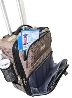 BoardingBlue Rolling Personal Item Luggage Under Seat For The Airlines Of American, Frontier, Spirit (Brown) -Vera Bradley Shop 71zZJYE9nZL