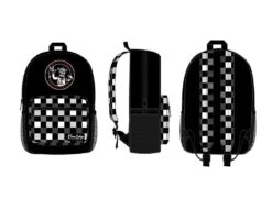 Fnaf Black With Checkered Print Backpack, Freddy Fazbear Camera Snapshot Logo, Black Five Nights At