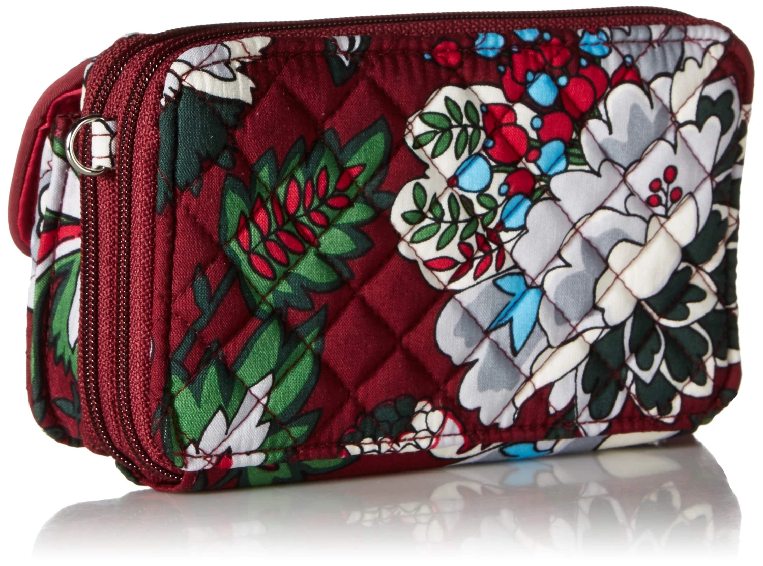 Vera Bradley Women's Signature Cotton RFID All In One Crossbody Wristlet , Bordeaux Blooms, One Size 8 Vera Bradley Women's Signature Cotton RFID All In One Crossbody Wristlet , Bordeaux Blooms, One Size - Image 6