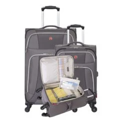 SWISSGEAR 7362 3-Piece Expandable Lightweight Rolling Spinner Luggage Set | Wheeled Travel Suitcases | 20-inch, 24-inch, 28-inch - Gray -Vera Bradley Shop 814sF 2BLPMzL