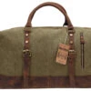 Duffel Bag, Berchirly 21" Large Canvas Leather Travel Sports Gym Bag Toiletry Bag Shoulder Carryon Luggage For Men Women - Army Green -Vera Bradley Shop 815xyx 2B5gQL