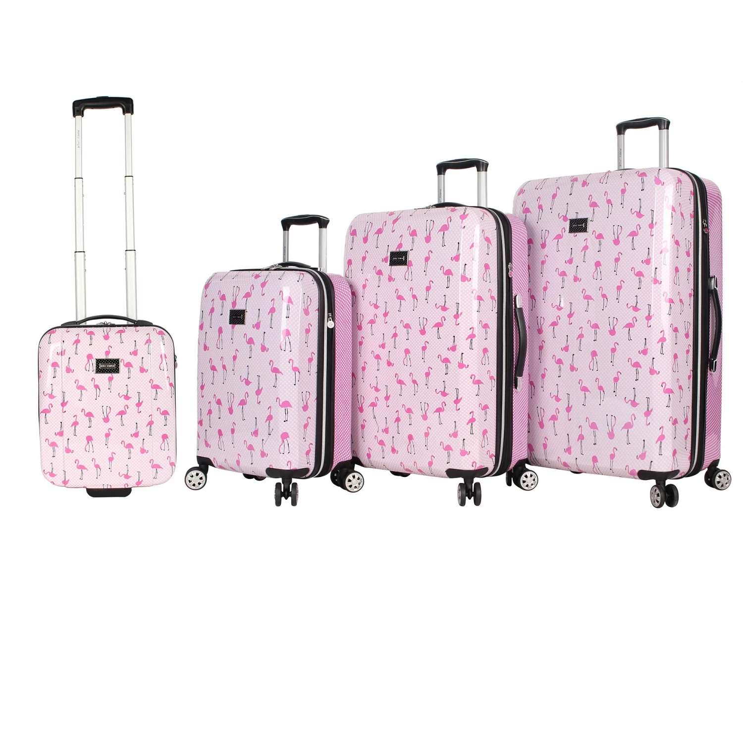 Betsey Johnson 4 Pieces Luggage Set - ABS+PC Hardside Lightweight Durable Rolling Suitcase With Spinner Wheels - Set Includes; 15", 20", 26", 30" 3 Betsey Johnson 4 Pieces Luggage Set - ABS+PC Hardside Lightweight Durable Rolling Suitcase With Spinner Wheels - Set Includes; 15", 20", 26", 30"