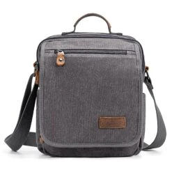 Plambag Canvas Messenger Bag Small Travel School Crossbody Bag Fit IPad Grey 15 Plambag Canvas Messenger Bag Small Travel School Crossbody Bag Fit IPad Grey -Vera Bradley Shop 818RE1w9L0L