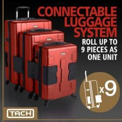 TACH TUFF 3-Piece Hardcase Connectable Luggage & Carryon Travel Bag Set | Rolling Suitcase With Patented Built-In Connecting System | Easily Link & Carry 9 Bags At Once (wine Red) 13 TACH TUFF 3-Piece Hardcase Connectable Luggage & Carryon Travel Bag Set | Rolling Suitcase With Patented Built-In Connecting System | Easily Link & Carry 9 Bags At Once (wine Red) -Vera Bradley Shop 81Ch uIH8xL
