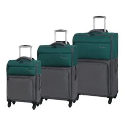 It Luggage Duotone 4 Wheel Lightweight Cabin Suitcase, 53 Cm, 34 L, Teal Green + Steel Grey 12 It Luggage Duotone 4 Wheel Lightweight Cabin Suitcase, 53 Cm, 34 L, Teal Green + Steel Grey -Vera Bradley Shop 81EqpNp0kDL