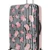 Betsey Johnson 30 Inch Checked Luggage Collection - Expandable Scratch Resistant (ABS + PC) Hardside Suitcase - Designer Lightweight Bag With 8-Rolling Spinner Wheels (Stripe Roses) -Vera Bradley Shop 81PjCe5mImL