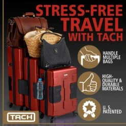 TACH TUFF 3-Piece Hardcase Connectable Luggage & Carryon Travel Bag Set | Rolling Suitcase With Patented Built-In Connecting System | Easily Link & Carry 9 Bags At Once (wine Red) 10 TACH TUFF 3-Piece Hardcase Connectable Luggage & Carryon Travel Bag Set | Rolling Suitcase With Patented Built-In Connecting System | Easily Link & Carry 9 Bags At Once (wine Red) -Vera Bradley Shop 81QrX74 HyL