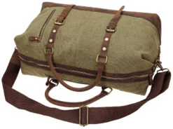 Duffel Bag, Berchirly 21" Large Canvas Leather Travel Sports Gym Bag Toiletry Bag Shoulder Carryon Luggage For Men Women - Army Green -Vera Bradley Shop 81YXGrx4FaL