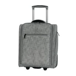 It Luggage 17.1" Stitched Squares 2 Wheel Underseat Tote, Flint Grey