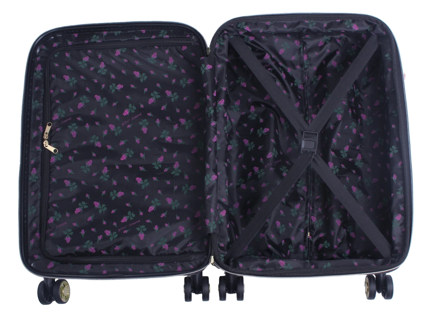 Betsey Johnson 26 Inch Checked Luggage Collection - Expandable Scratch Resistant (ABS + PC) Hardside Suitcase - Designer Lightweight Bag With 8-Rolling Spinner Wheels (Stripe Floral Hummingbird) 7 Betsey Johnson 26 Inch Checked Luggage Collection - Expandable Scratch Resistant (ABS + PC) Hardside Suitcase - Designer Lightweight Bag With 8-Rolling Spinner Wheels (Stripe Floral Hummingbird) - Image 5