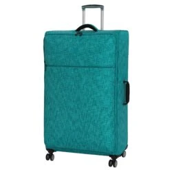 It Luggage 34.4" Stitched Squares Lightweight Case, Aqua Blue