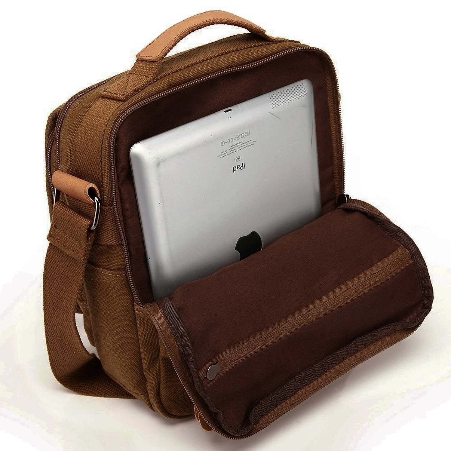 Berchirly Small Messenger Bags, Vintage Men's Canvas Shoulder Crossbody Sling Hiking Bag Satchel Everyday Use 6 Berchirly Small Messenger Bags, Vintage Men's Canvas Shoulder Crossbody Sling Hiking Bag Satchel Everyday Use - Image 4