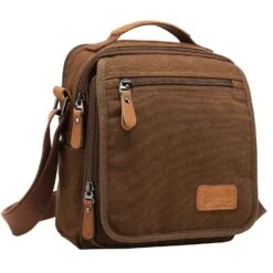 Berchirly Small Messenger Bags, Vintage Men's Canvas Shoulder Crossbody Sling Hiking Bag Satchel Everyday Use