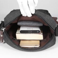 Catmacas Small Vintage Durable Multi-pocket Canvas Shoulder Ipad Messenger Bag Satchel Crossbody Sling Bag Fanny Bag For Men And Women Black -Vera Bradley Shop 81v2YDHnoLL