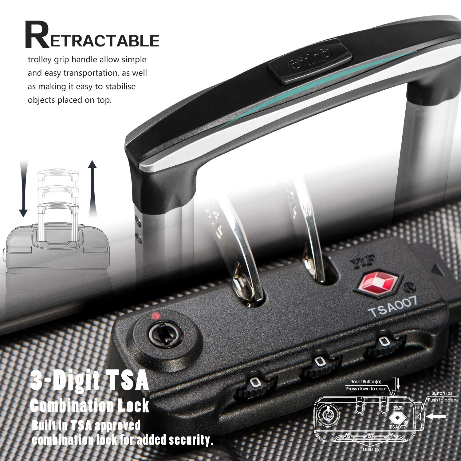 COOLIFE Luggage 3 Piece Set Suitcase Spinner Hardshell Lightweight TSA Lock (Orange) 6 COOLIFE Luggage 3 Piece Set Suitcase Spinner Hardshell Lightweight TSA Lock (Orange) - Image 4