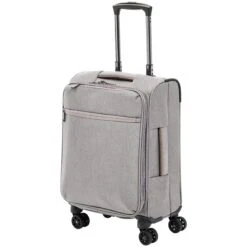 AmazonBasics Belltown Softside Rolling Spinner Suitcase Luggage - 21-Inch, Heather Grey