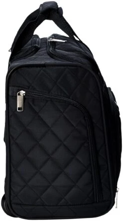 AmazonBasics Underseat Carry-On Rolling Travel Luggage Bag - Black Quilted -Vera Bradley Shop 91UGhmawijL