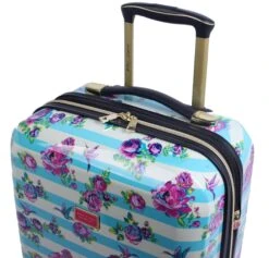 Betsey Johnson 26 Inch Checked Luggage Collection - Expandable Scratch Resistant (ABS + PC) Hardside Suitcase - Designer Lightweight Bag With 8-Rolling Spinner Wheels (Stripe Floral Hummingbird) 11 Betsey Johnson 26 Inch Checked Luggage Collection - Expandable Scratch Resistant (ABS + PC) Hardside Suitcase - Designer Lightweight Bag With 8-Rolling Spinner Wheels (Stripe Floral Hummingbird) -Vera Bradley Shop 91fDjbqzH L