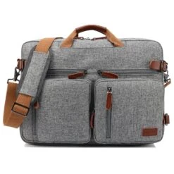 CoolBELL Convertible Backpack Messenger Bag Shoulder Bag Laptop Case Handbag Business Briefcase Multi-Functional Travel Rucksack Fits 15.6 Inch Laptop For Men/Women (Grey)