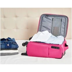 AmazonBasics Lightweight Luggage, Softside Spinner Travel Suitcase With Wheels - 22 Inch, Pink -Vera Bradley Shop 91oL0mE9GhL