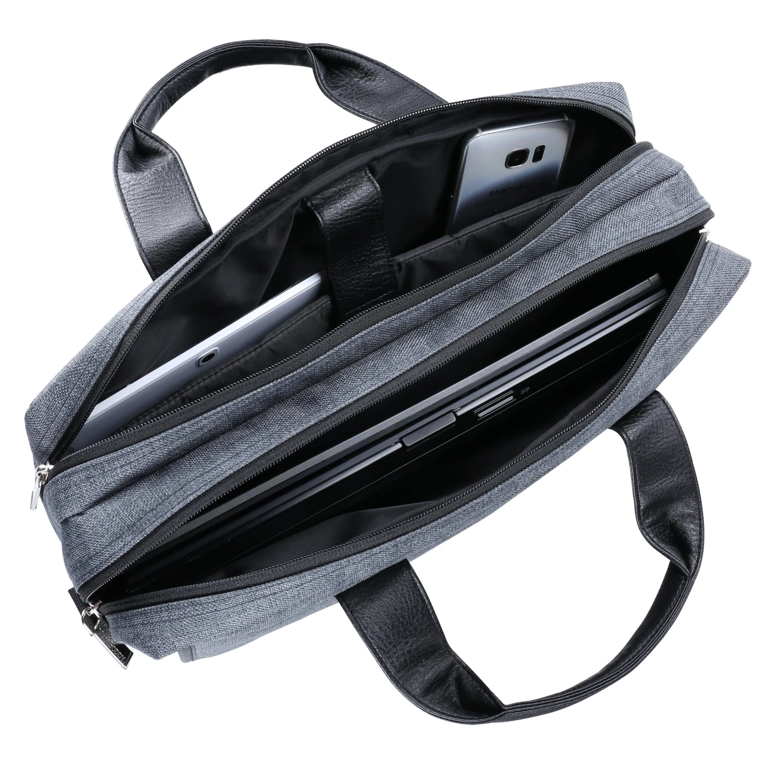 Vangoddy Chrono Grey Rugged Tote Crossbody Shoulder Bag For Lenovo Flex 3 | IdeaPad | ThinkPad E L P Series 15.6" Laptop + Sync And Charge Cable 6 Vangoddy Chrono Grey Rugged Tote Crossbody Shoulder Bag For Lenovo Flex 3 | IdeaPad | ThinkPad E L P Series 15.6" Laptop + Sync And Charge Cable - Image 4