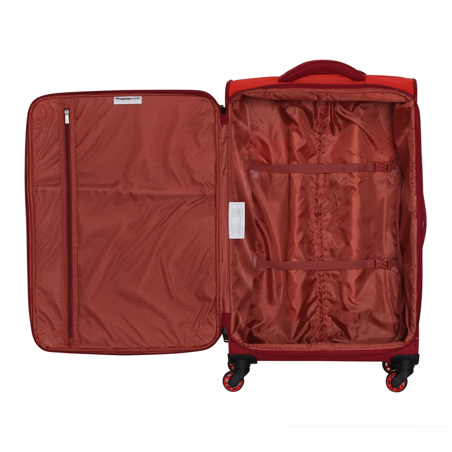It Luggage Duotone 4 Wheel Lightweight Cabin Suitcase, 53 Cm, 34 L, Orange + Red Dahlia 6 It Luggage Duotone 4 Wheel Lightweight Cabin Suitcase, 53 Cm, 34 L, Orange + Red Dahlia - Image 4