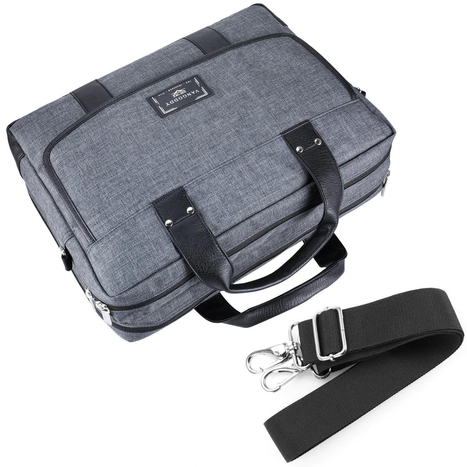 Vangoddy Chrono Grey Rugged Tote Crossbody Shoulder Bag For Lenovo Flex 3 | IdeaPad | ThinkPad E L P Series 15.6" Laptop + Sync And Charge Cable 7 Vangoddy Chrono Grey Rugged Tote Crossbody Shoulder Bag For Lenovo Flex 3 | IdeaPad | ThinkPad E L P Series 15.6" Laptop + Sync And Charge Cable - Image 5