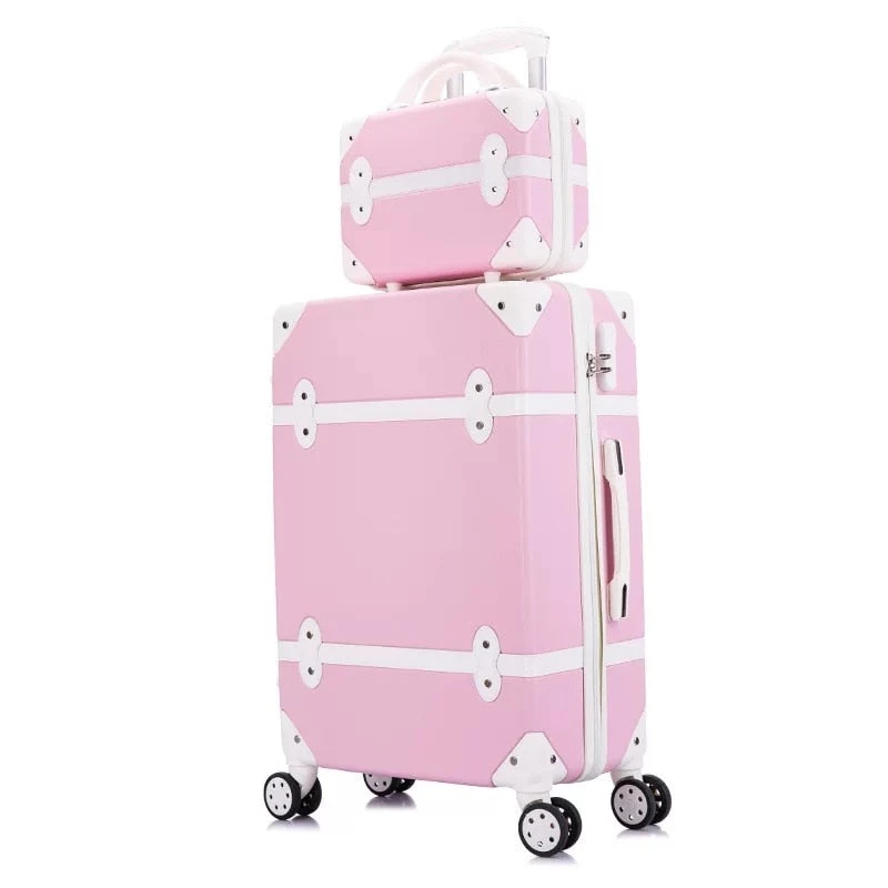 Carrylove Women Spinner Abs Retro Luggage 20"22"24"26" Trolley Bag 3 Carrylove Women Spinner Abs Retro Luggage 20"22"24"26" Trolley Bag