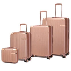 Tulum 4-piece Luggage Set 10 Tulum 4-piece Luggage Set -Vera Bradley Shop HR100 4PC RG 4 Pcs Set Rose Gold View 1