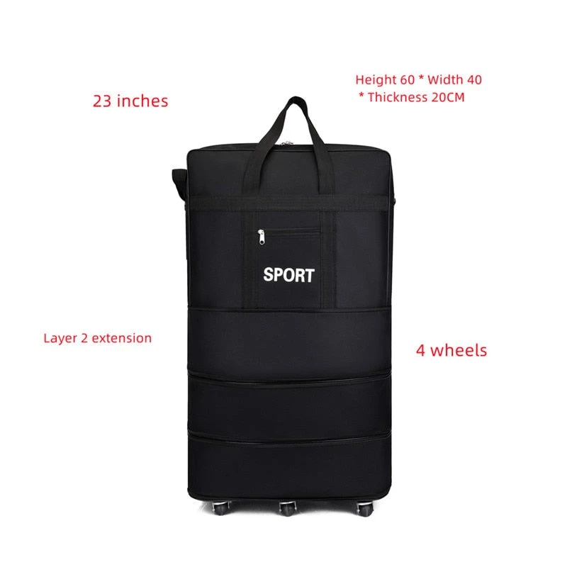 Luggage Bag With Wheels Expandable Folding Oxford Trolley Suitcase 6 Luggage Bag With Wheels Expandable Folding Oxford Trolley Suitcase - Image 4