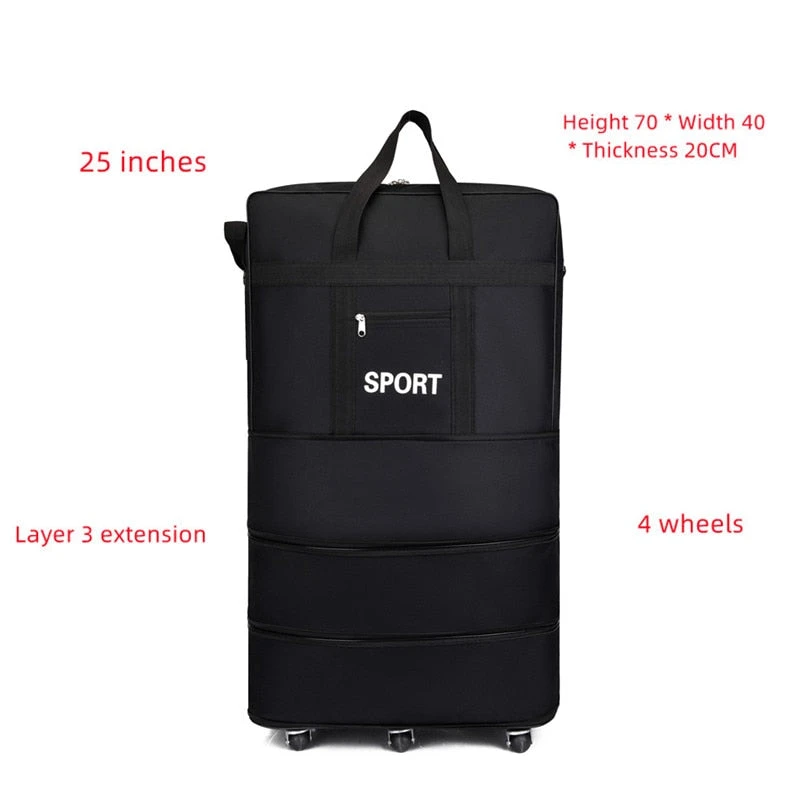 Luggage Bag With Wheels Expandable Folding Oxford Trolley Suitcase 7 Luggage Bag With Wheels Expandable Folding Oxford Trolley Suitcase - Image 5