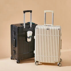 Vera Bradley Shop -Vera Bradley Shop Multifunctional Luggage Aluminum Frame Trolley Case Universal Wheel Cup Holder Seat Built in USB Interface Boarding e0fa4137 0eb8 4779 bc3d 2fb65b3c989a