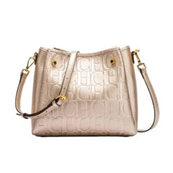 New Pu Bucket Bag Fashion Stitching Wild Messenger Brand Women's