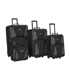 Rockland Luggage Journey 4 Piece Softside Expandable Luggage Set| |