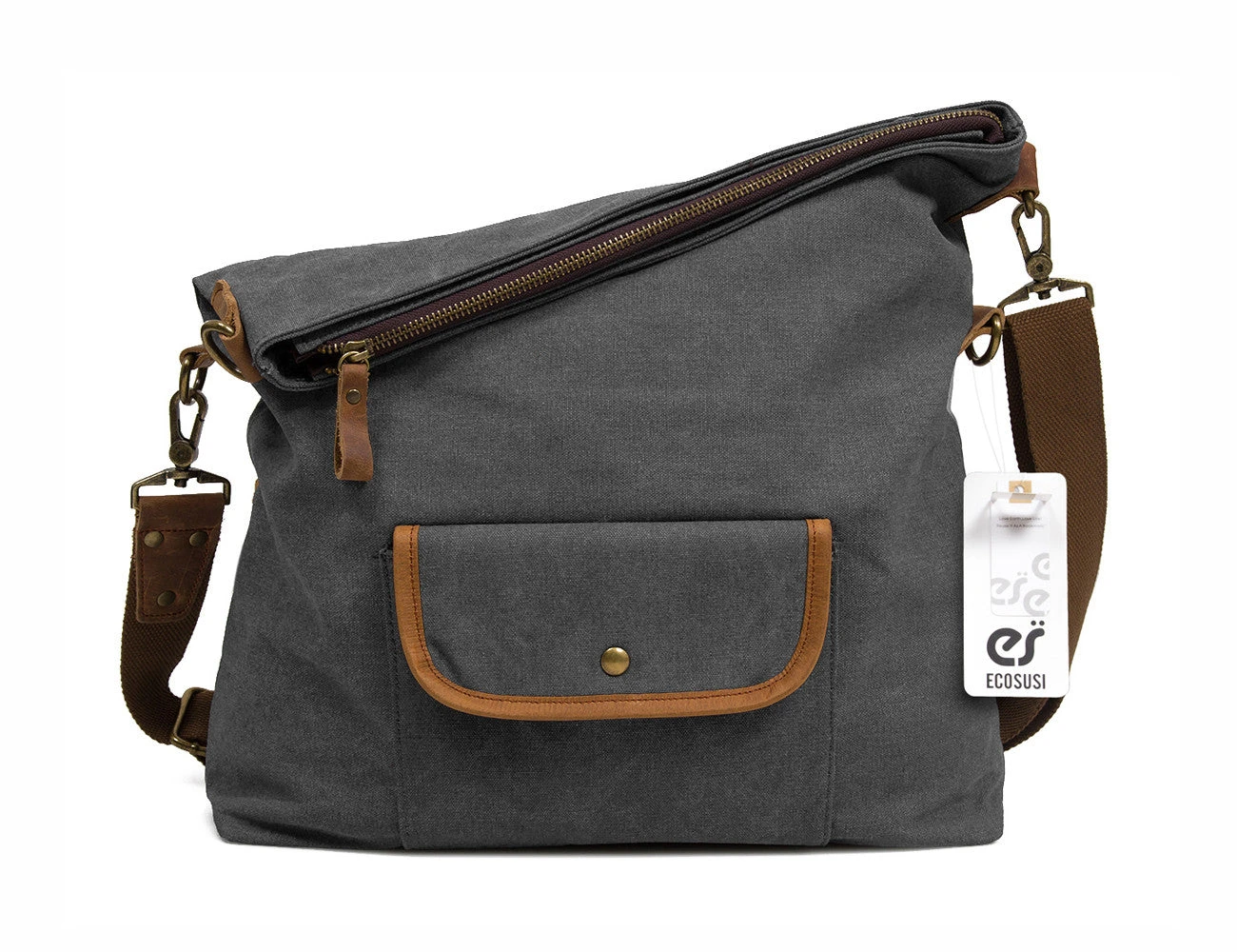 Ecosusi Unisex Casual Hobo Canvas Cross Body Messenger Shoulder Bags 4 Ecosusi Unisex Casual Hobo Canvas Cross Body Messenger Shoulder Bags - Image 2