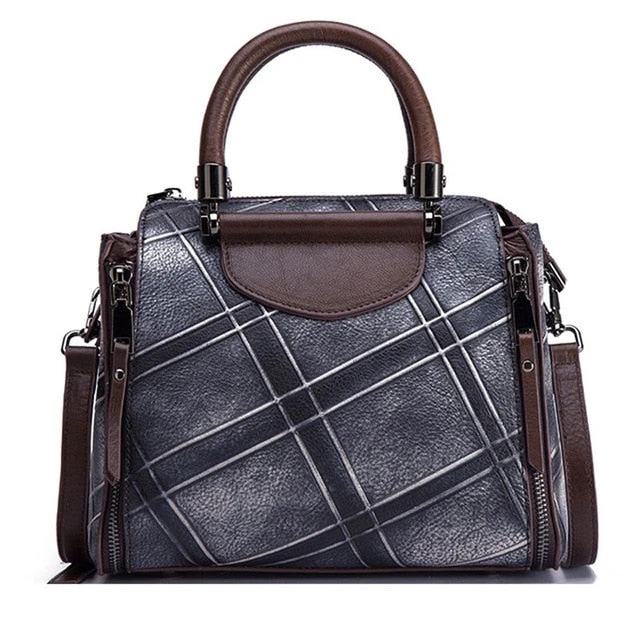 2018 Vintage Design Genuine Leather Women Handbags Satchels Pattern Luxury Women Bags Leather 5 2018 Vintage Design Genuine Leather Women Handbags Satchels Pattern Luxury Women Bags Leather - Image 3