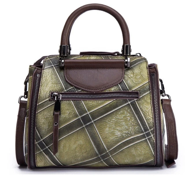 2018 Vintage Design Genuine Leather Women Handbags Satchels Pattern Luxury Women Bags Leather 8 2018 Vintage Design Genuine Leather Women Handbags Satchels Pattern Luxury Women Bags Leather - Image 6