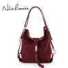 Nico Louise Women Real Split Suede Leather Shoulder Bag Female Leisure Nubuck Casual Handbag Hobo -Vera Bradley Shop product image 854909084