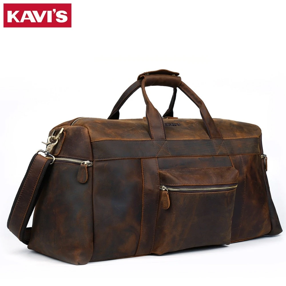 Kavis Crazy Horse Genuine Leather Travel Bag Men Travel Duffel Bag Big Cow Leather Carry On Luggage 3 Kavis Crazy Horse Genuine Leather Travel Bag Men Travel Duffel Bag Big Cow Leather Carry On Luggage