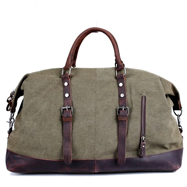 Vintage Multifunctional Large Capacity Carry On Canvas Luggage Bag For Men Duffel Bags Weekend 4 Vintage Multifunctional Large Capacity Carry On Canvas Luggage Bag For Men Duffel Bags Weekend - Image 2