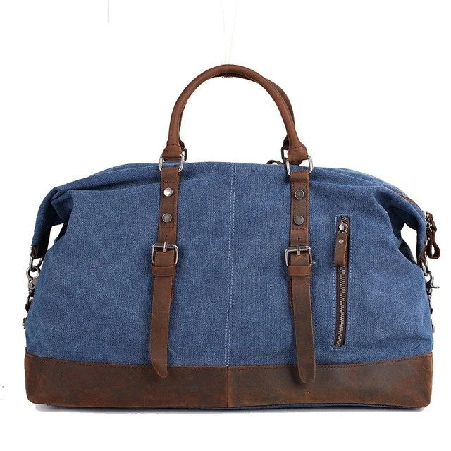 Vintage Multifunctional Large Capacity Carry On Canvas Luggage Bag For Men Duffel Bags Weekend 6 Vintage Multifunctional Large Capacity Carry On Canvas Luggage Bag For Men Duffel Bags Weekend - Image 4